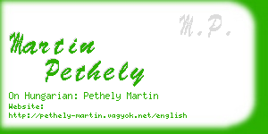 martin pethely business card